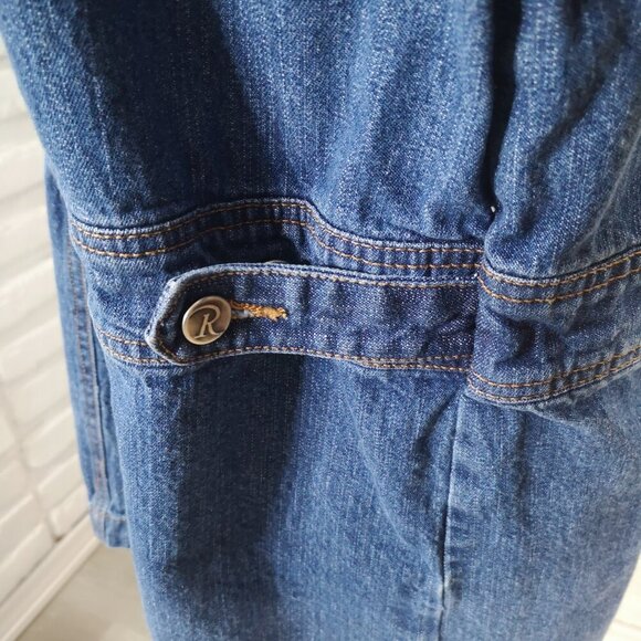 Roaman's Ladies Size 14W Medium Wash Button Closure Jean Jacket - Picture 9 of 12